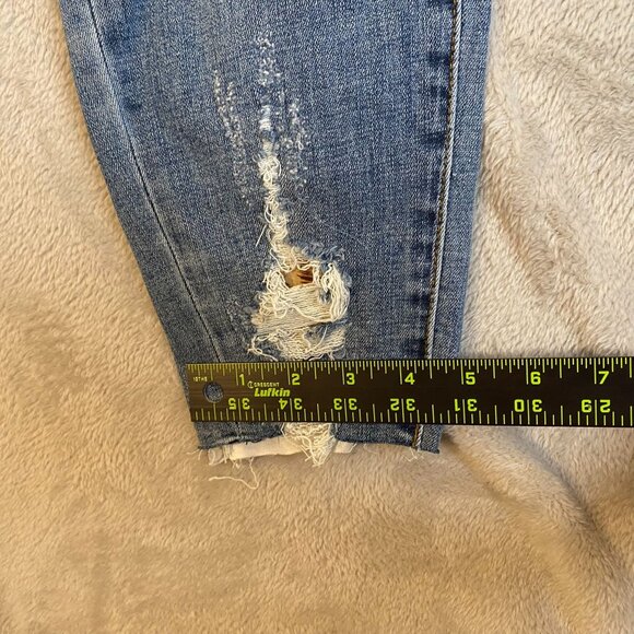 KanCan Women's Jeans 30x26 Mid-Rise Destroyed Skinny With Leopard Print Patches - Picture 10 of 16